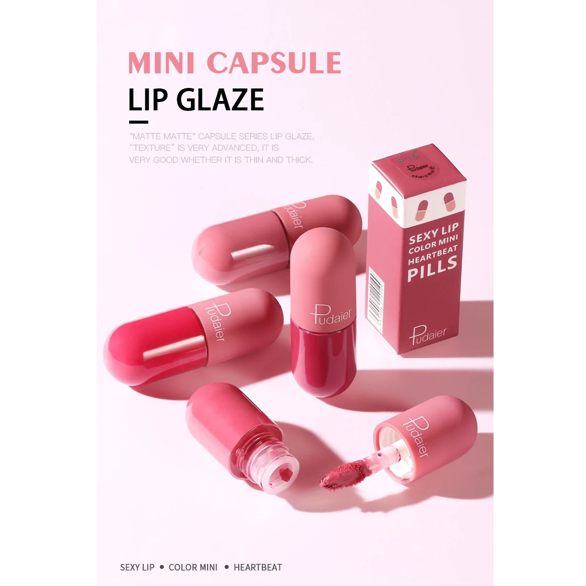  رژ لب مایع مات فوق ماندگار کپسولی پودایر شماره 900 - Pudaier matte liquid pills lipstick 