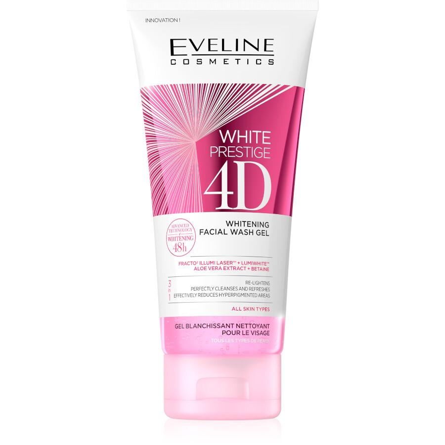  ژل شستشو روشن کننده 4D اولاین حجم 200 میلی لیتر - EVELINE WHITE PRESTIGE 4D WASH GEL 