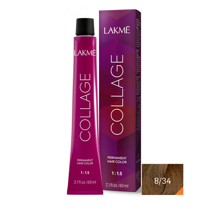  رنگ مو لاکمه سری کلاژ شماره 8/34 ( طلایی مسی روشن ) - Lakme Collage Hair Color 