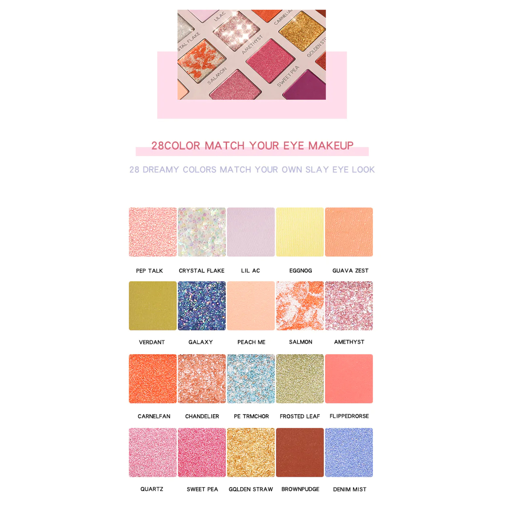  پالت سایه چشم 28 رنگ پودایر مدل FEATHER KINGDOM 