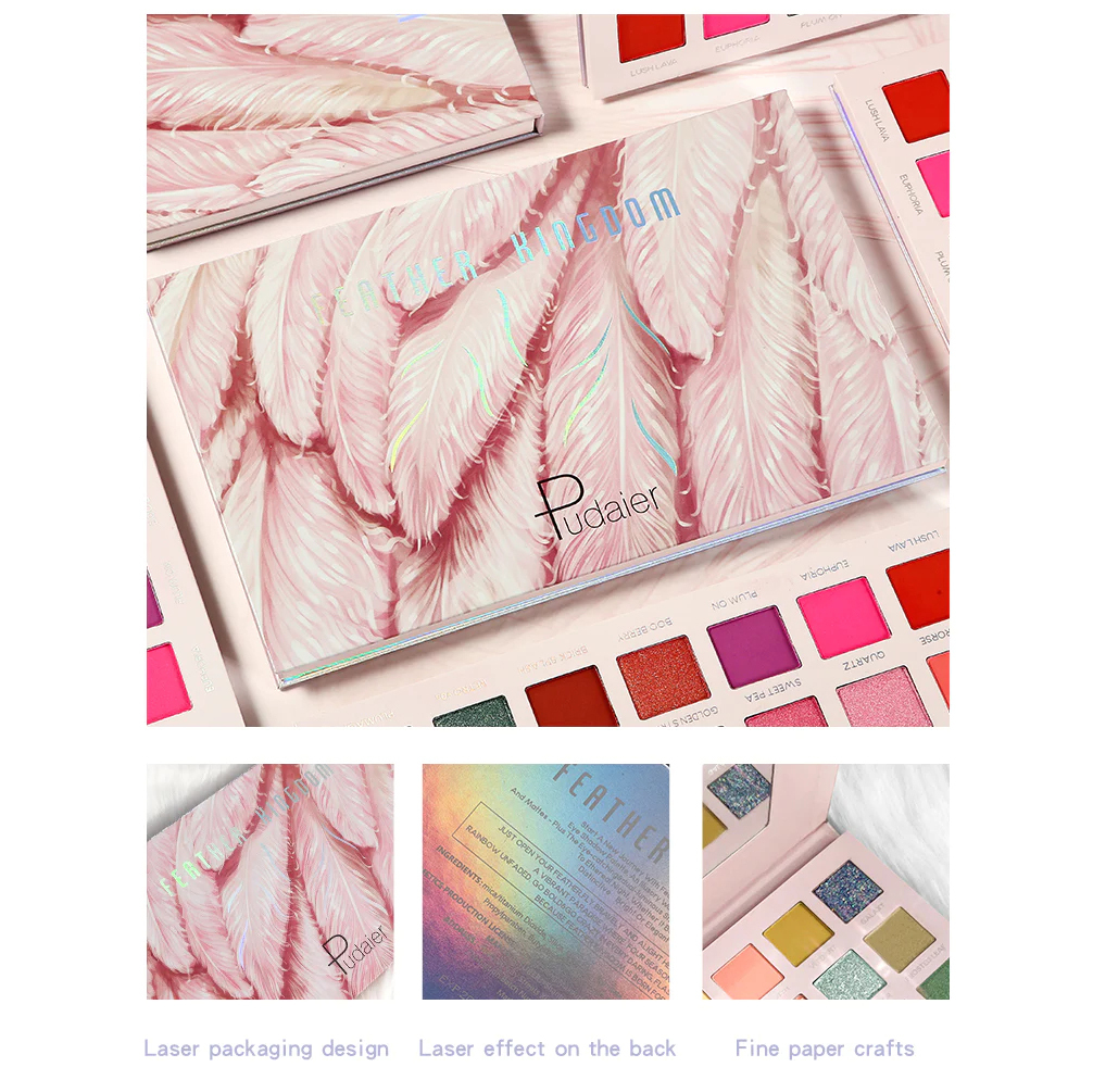  پالت سایه چشم 28 رنگ پودایر مدل FEATHER KINGDOM 