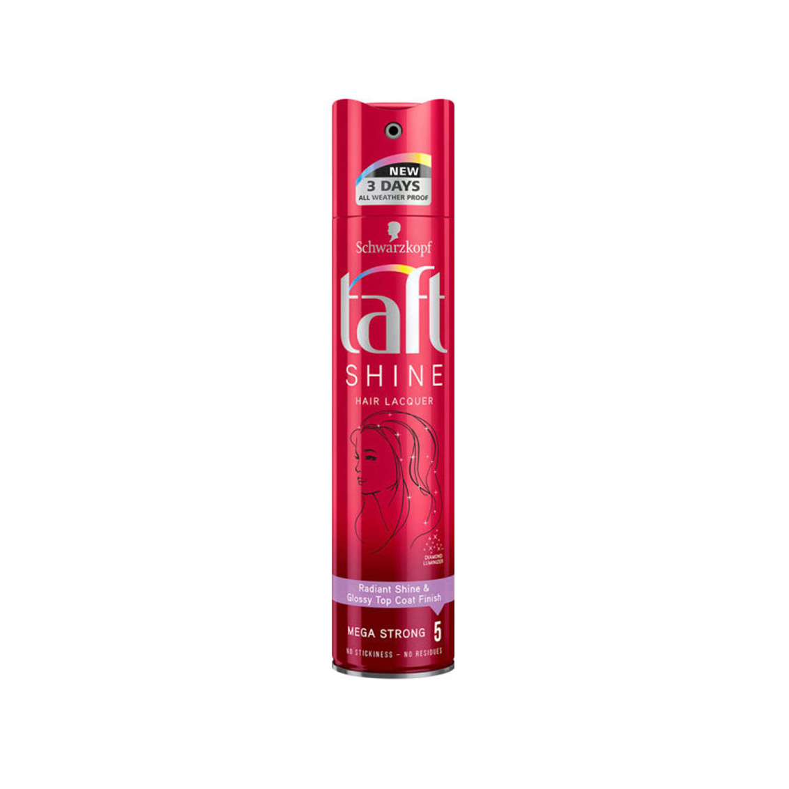  اسپری نگهدارنده مو تافت مدل شاین سختی 5 حجم 250 میلی لیتر - Taft SHINE Hair Spray Level 5 250 ml 