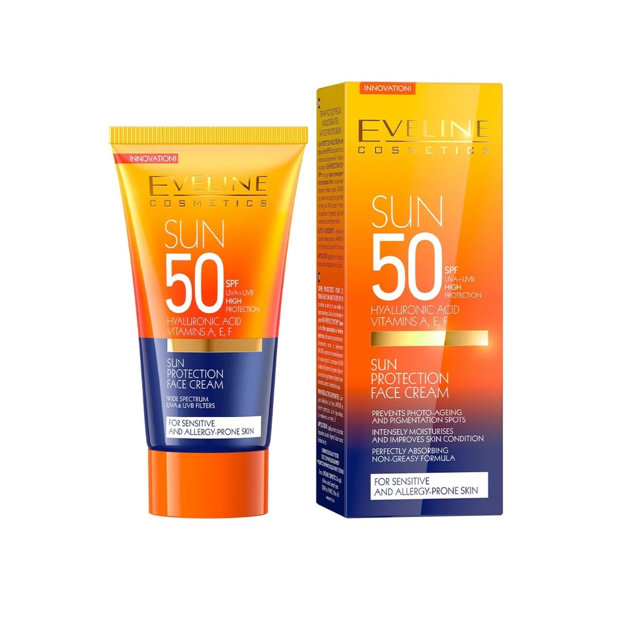  ضد آفتاب بی رنگ اولاین اس پی اف 50 حجم 50 میلی لیتر - EVELINE SUN PROTECT SPF50 