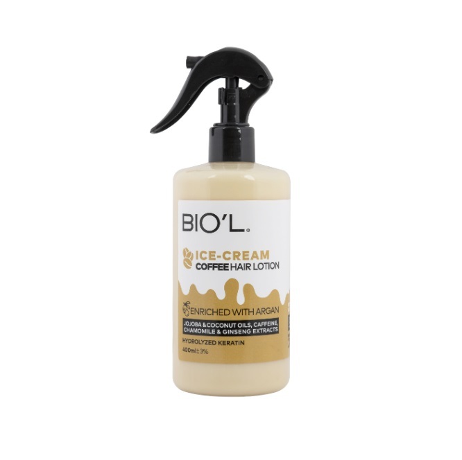  لوسیون مو (کرم مو - ماسک بعد از حمام) بدون آبکشی بستنی قهوه بیول حجم 400 میلی لیتر - BIO'L HAIR LOTION 