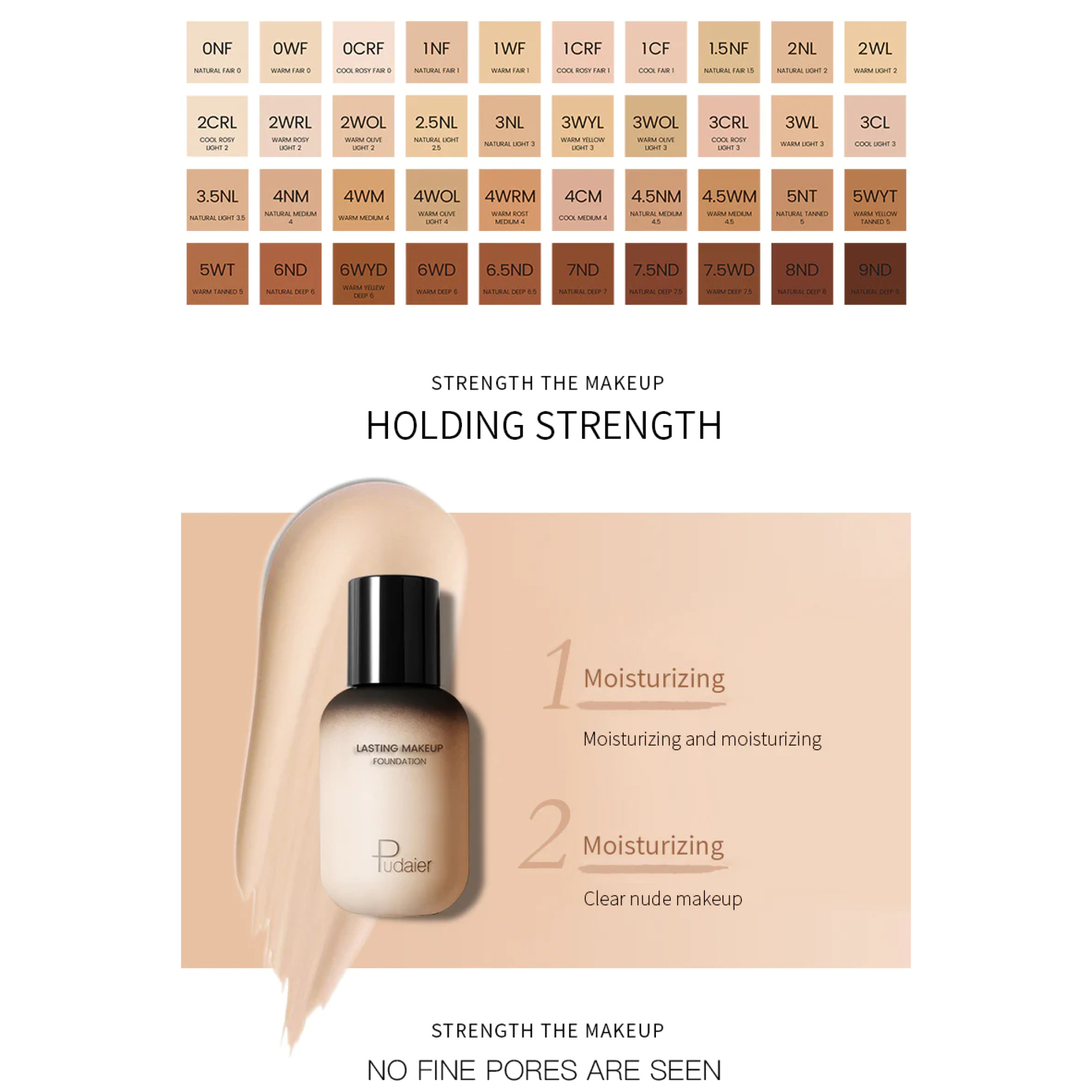  کرم پودر صورت و بدن پودایر شماره 0WF حجم 40 میلی لیتر - PUDAIER FACE & BODY FOUNDATION 