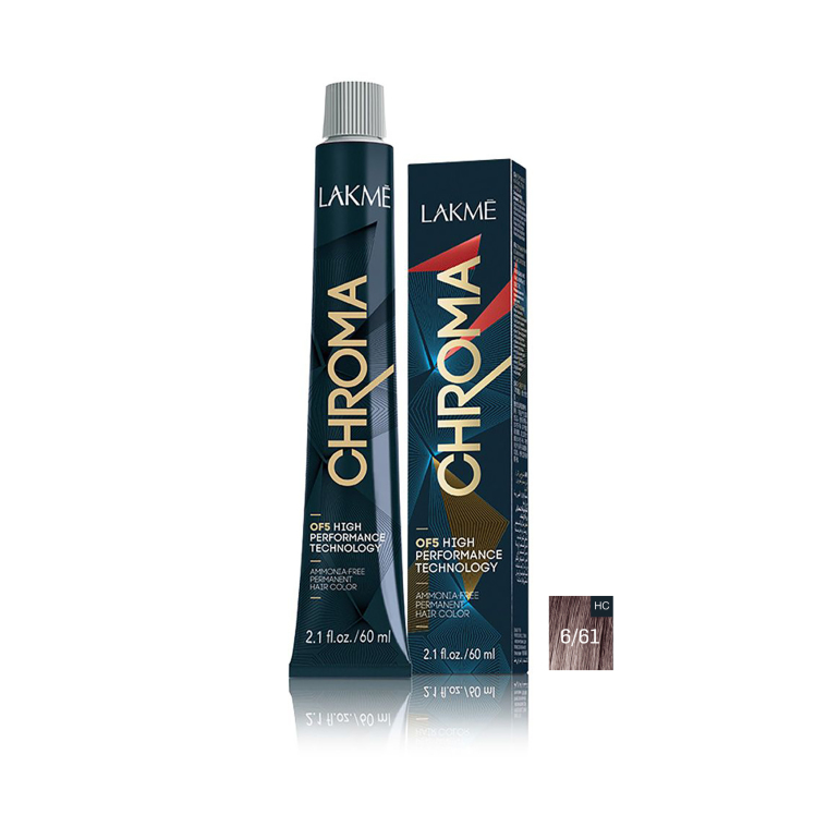 رنگ مو بدون آمونیاک لاکمه سری کروما شماره 6/61 ( بلوند فندقی دودی تیره ) - Lakme Chroma Hair Color