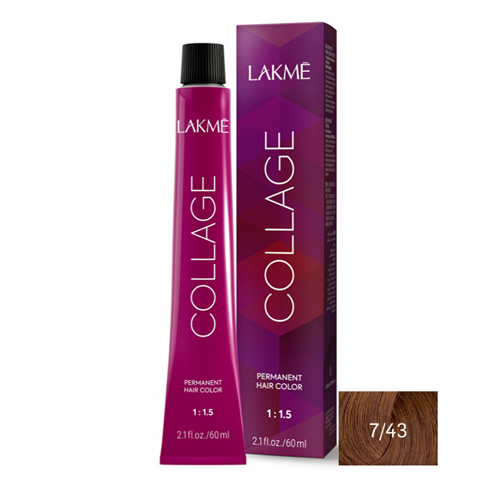  رنگ مو لاکمه سری کلاژ شماره 7/43 ( بلوند طلایی مسی متوسط ) - Lakme Collage Hair Color 